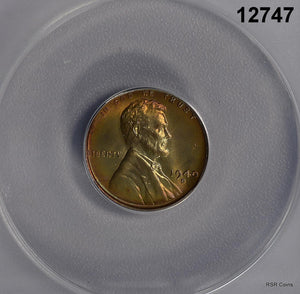 1940 D LINCOLN CENT ANACS CERTIFIED MS64 RB MULTI COLOR RAINBOW! #12747