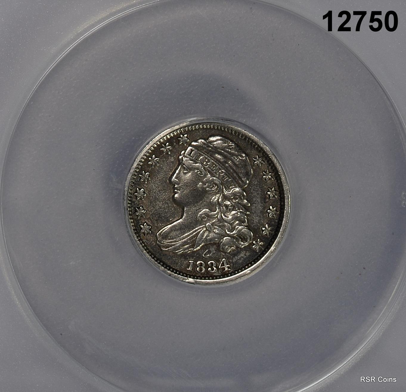 1834 CAPPED BUST DIME ANACS CERTIFIED EF40 CLEANED LOOKS BETTER! #12750