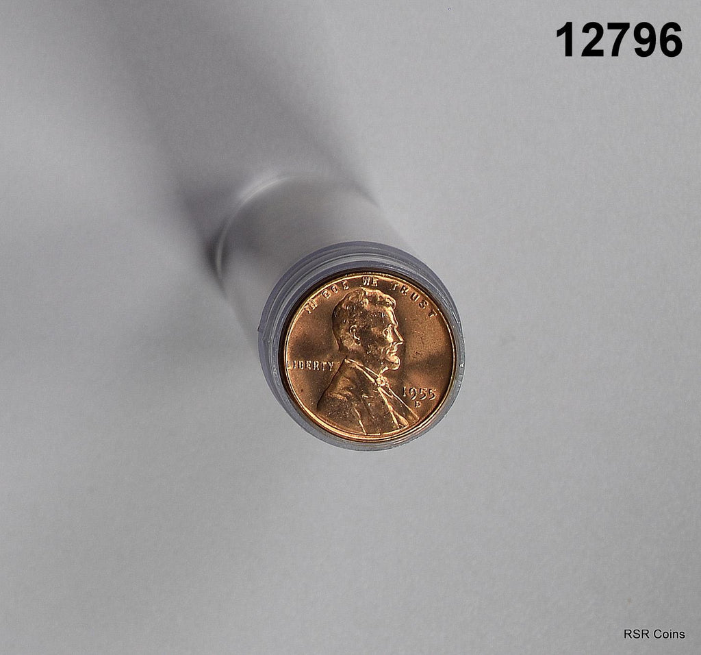 1955 D LINCOLN CENT ROLL GEM RED BU!! WOW! #12796