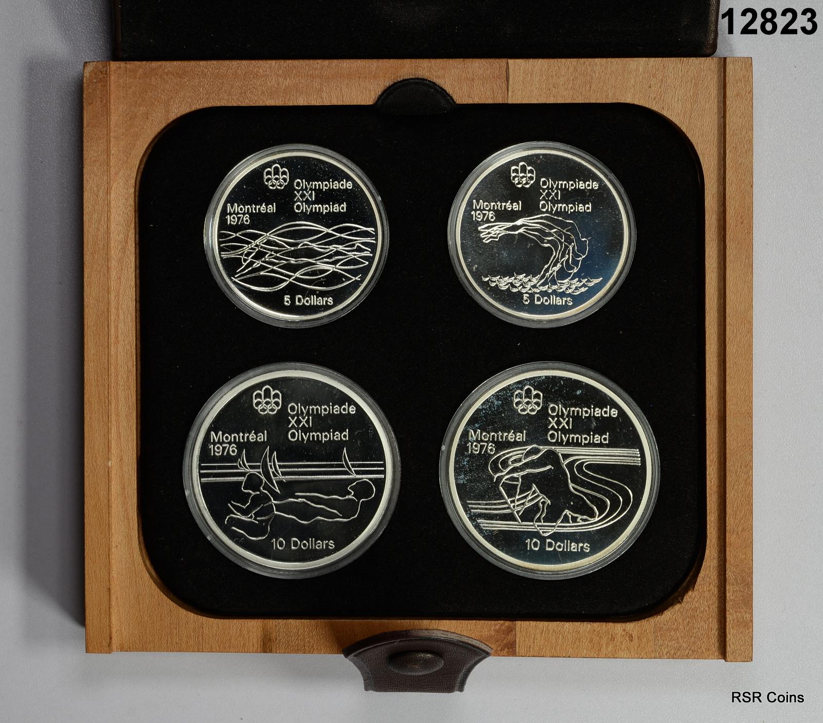 1976 CANADA OLYMPICS 4 COIN SET BOX/ COA GEMS! #12823