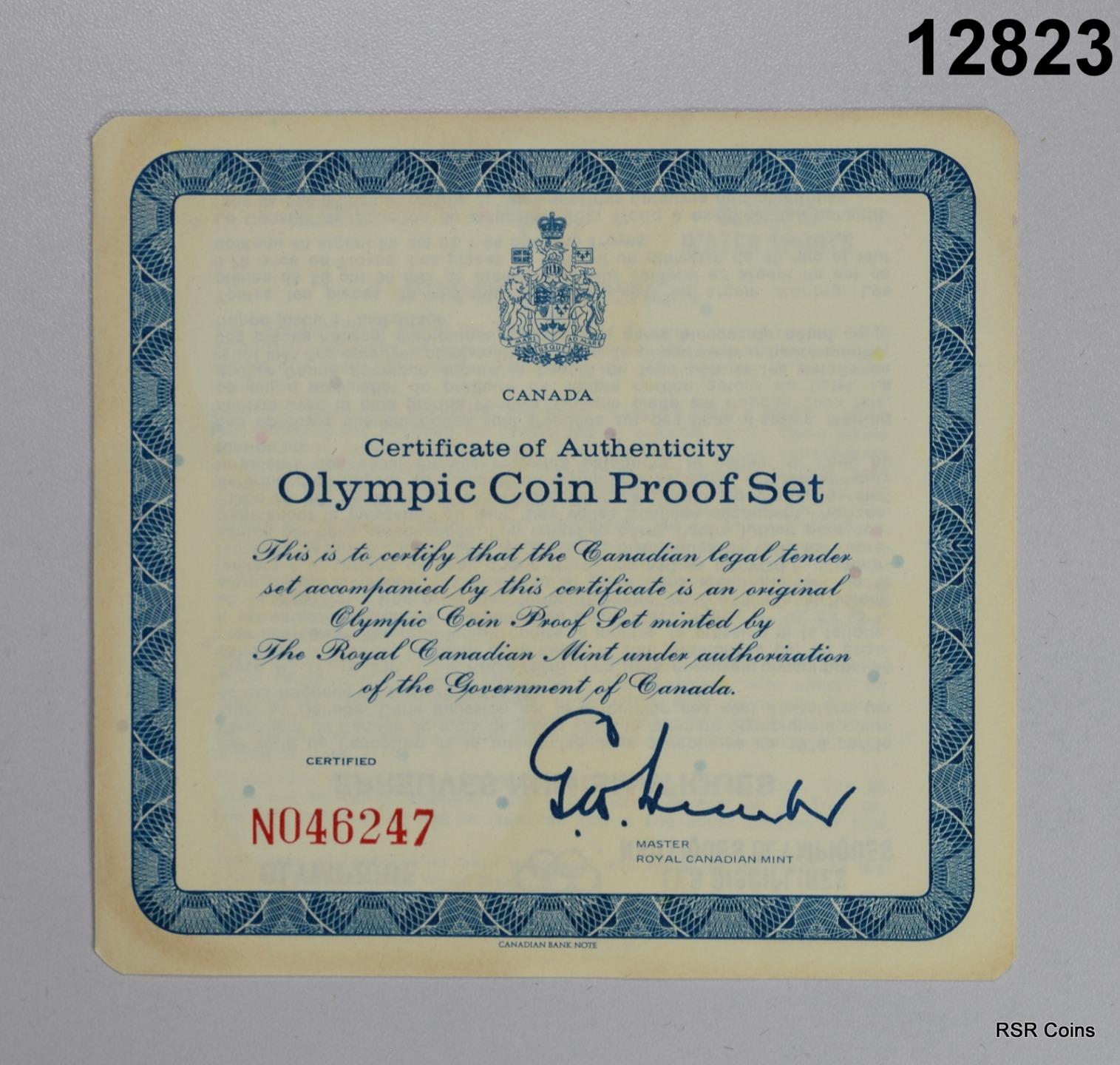 1976 CANADA OLYMPICS 4 COIN SET BOX/ COA GEMS! #12823