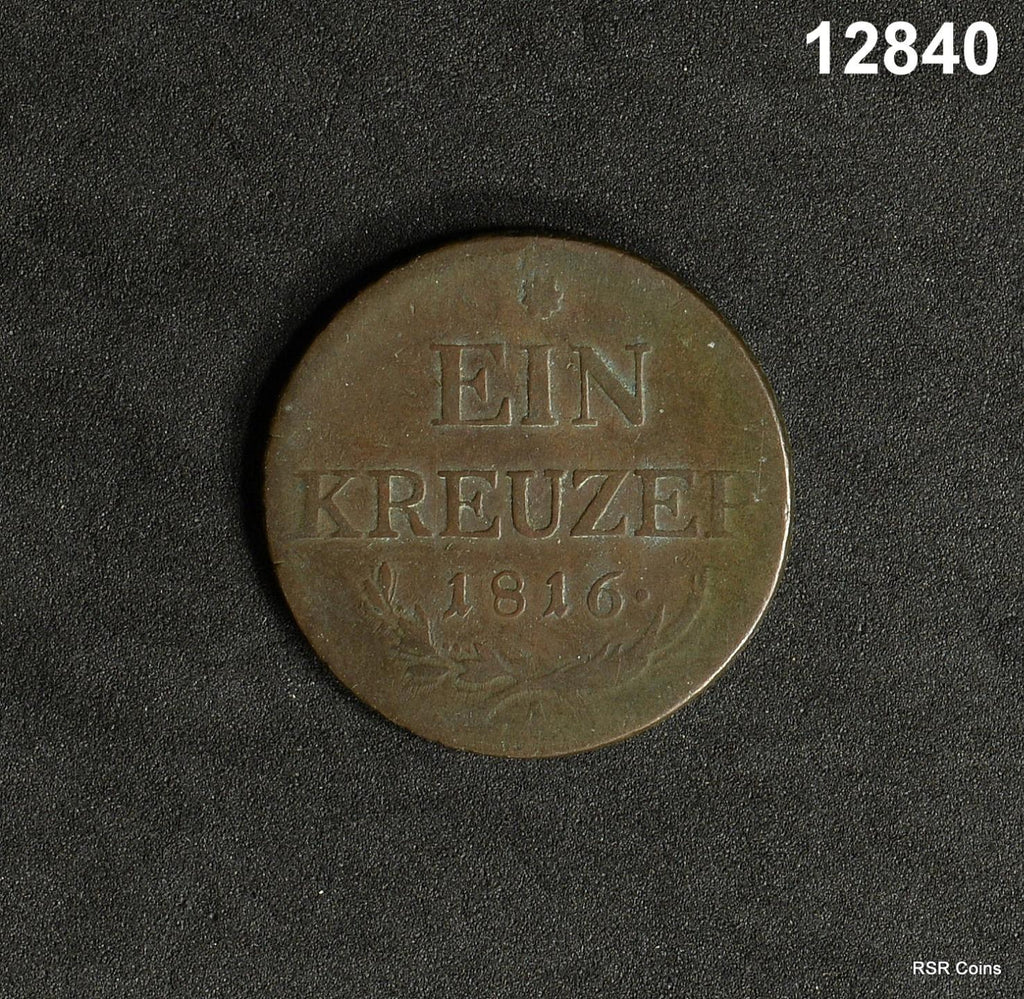 AUSTRIA 1816 A EIN KREUZER VIENNA MINT #12840