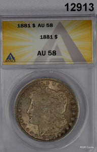1881 MORGAN SILVER DOLLAR ANACS CERTIFIED AU58 GOLDEN COLOR LOOKS BETTER! #12913