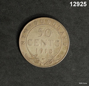 1918 NEWFOUNDLAND 50 CENTS #12925