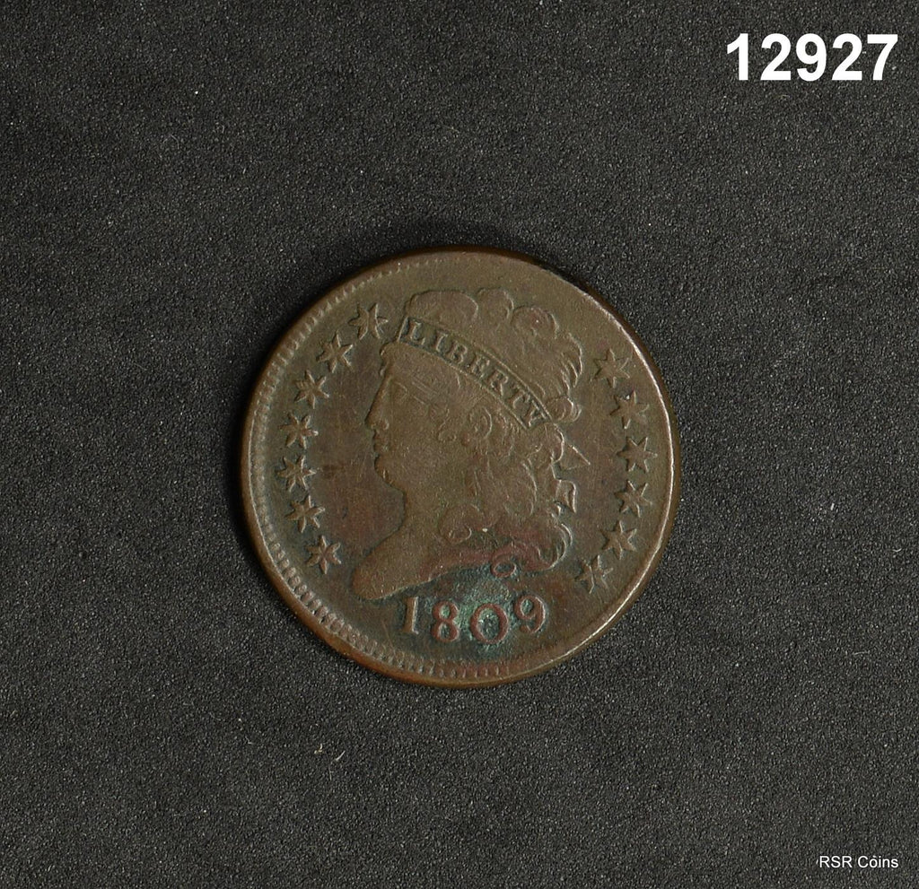 1809 HALF CENT VF SLIGHT CORRODED NEAR DATE OTHERWISE NICE! #12927