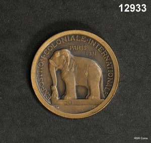 PARIS 1931 ASIE EXPOSITION COLONALE INTERNATIONAL MORLON BRONZE MEDAL GEM #12933