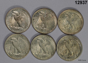 6 COIN WALKING LIBERTY LOT 1941 D, 1939 D, 1942, 1944 D, 1940 S, 1941 S #12937