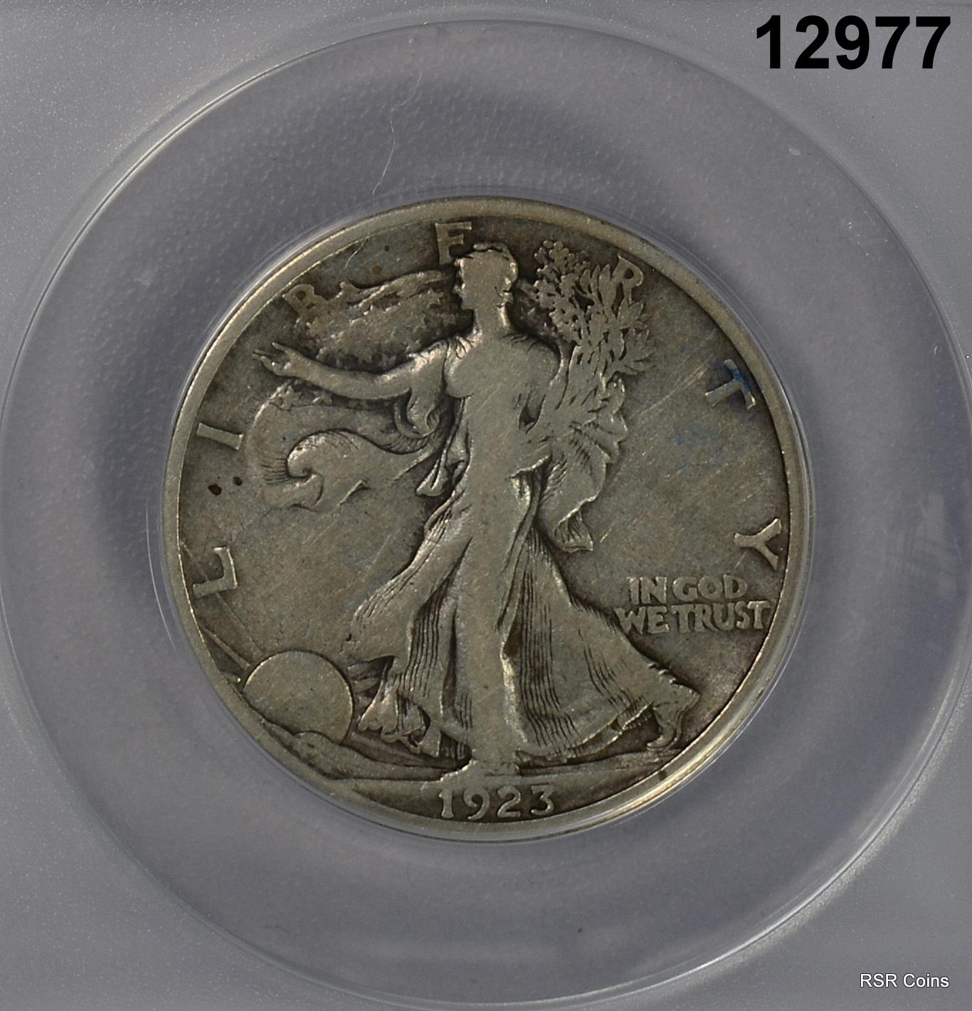 1923 S WALKING LIBERTY HALF ANACS CERTIFIED F15 RARE! #12977