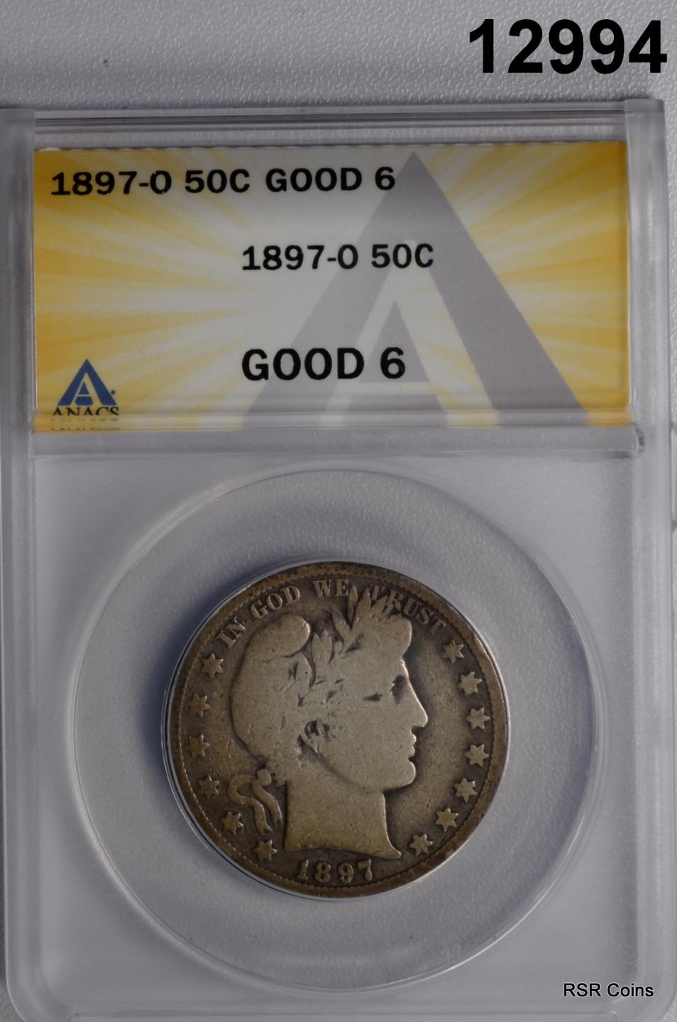 1901 S BARBER HALF ANACS CERTIFIED GOOD 6 ORIGINAL!! #12993