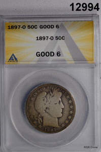 1901 S BARBER HALF ANACS CERTIFIED GOOD 6 ORIGINAL!! #12993