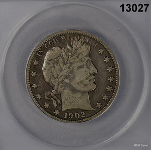 1902 BARBER HALF ANACS CERTIFIED F15 LOOKS BETTER! #13027