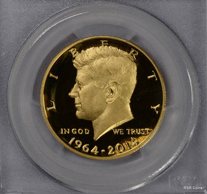 2014 W JOHN KENNEDY 50TH ANN. HONOR COURAGE GOLD PCGS CERTIFIED PR70 DCAM #13030