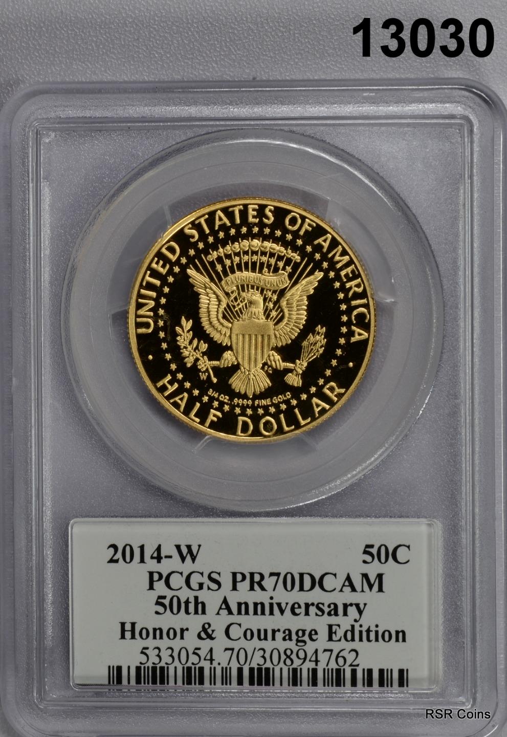 2014 W JOHN KENNEDY 50TH ANN. HONOR COURAGE GOLD PCGS CERTIFIED PR70 DCAM #13030