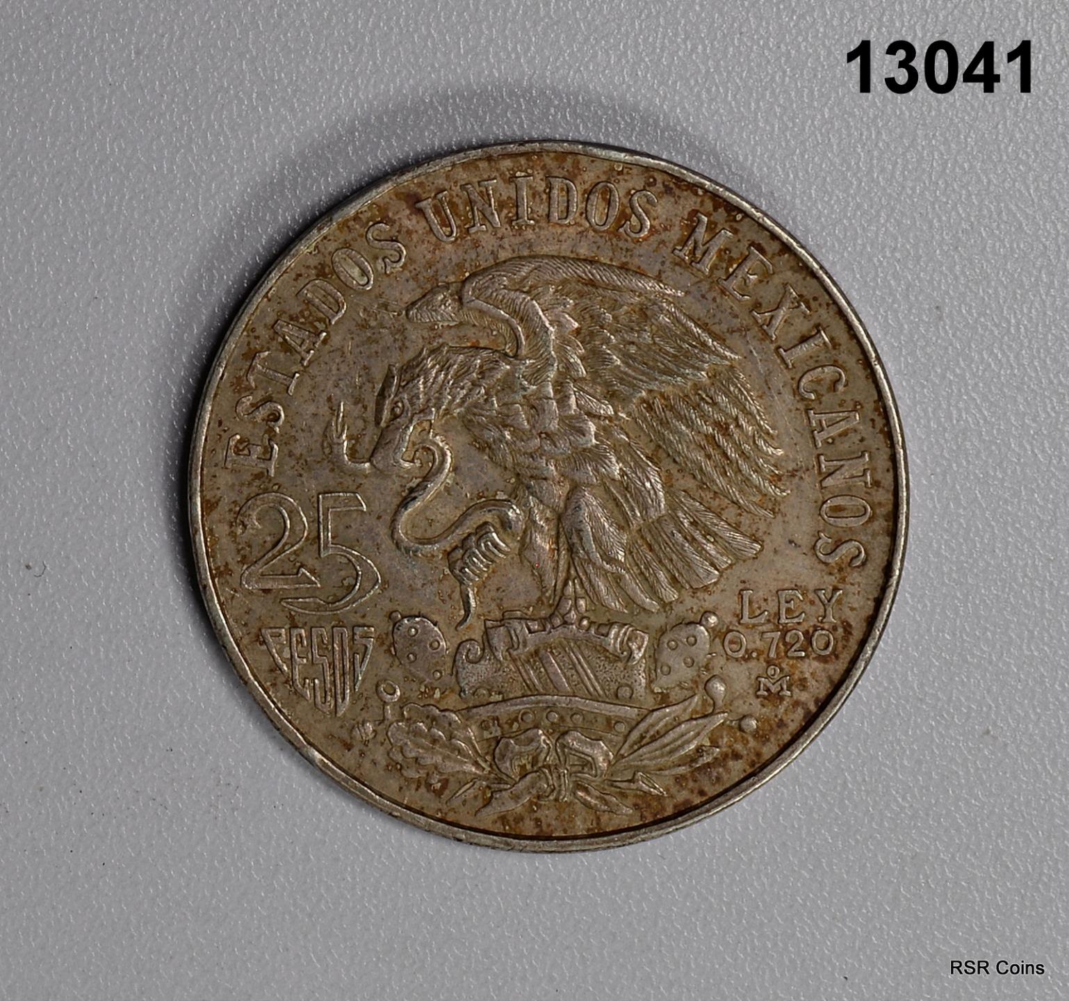 1968 MEXICO 25 PESOS OLYMPIC COIN AU+! #13041