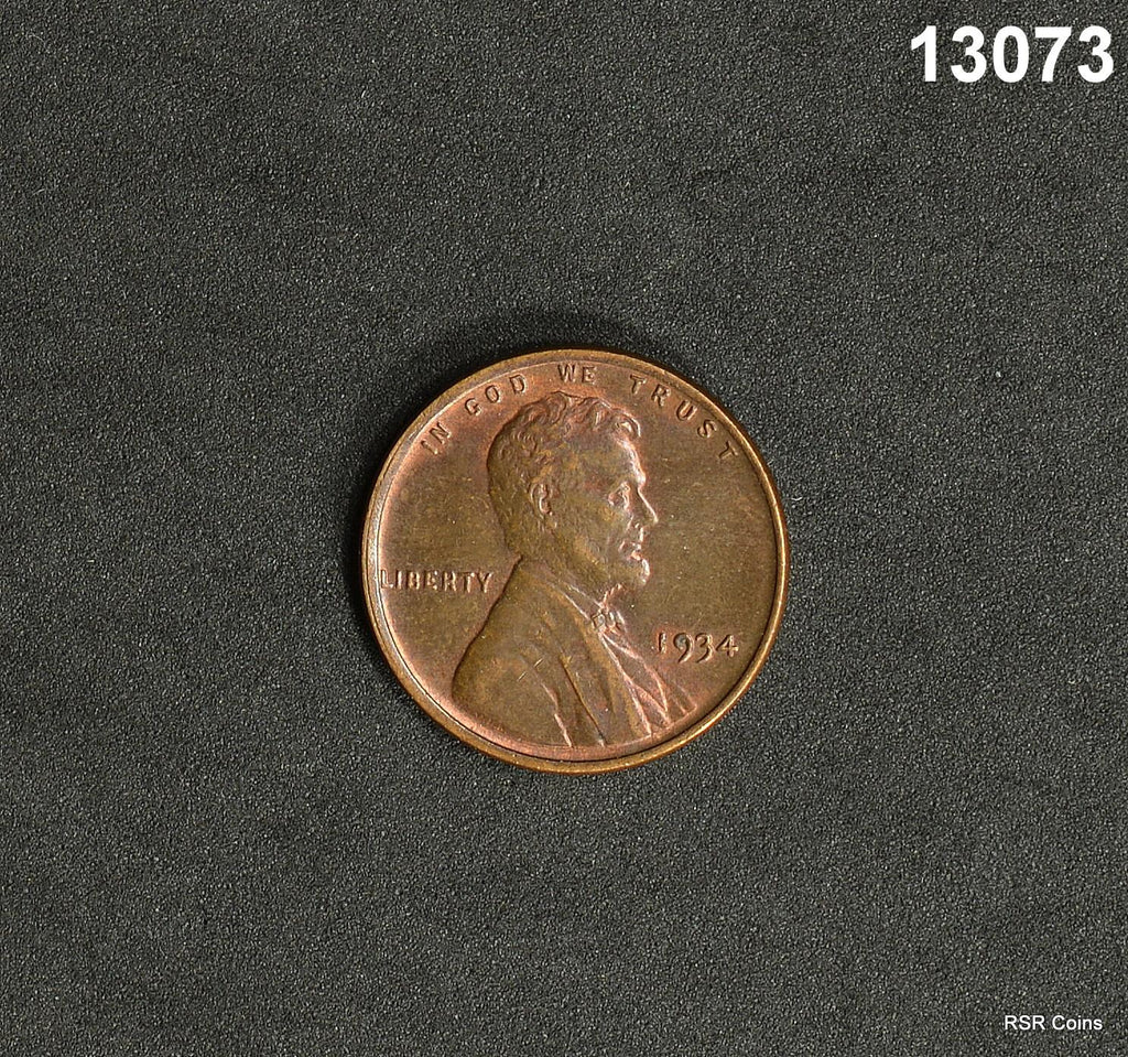 1934 LINCOLN CENT BU RB NICE COLOR! #13073