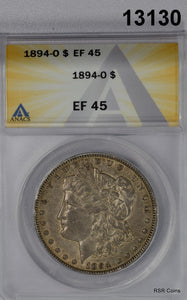1894 O MORGAN SILVER DOLLAR ANACS CERTIFIED EF45 ORIGINAL! #13130