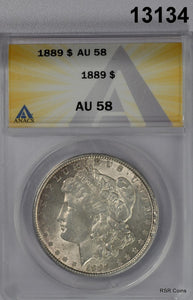 1889 MORGAN SILVER DOLLAR ANACS CERTIFIED AU58 LOOKS BETTER! #13134