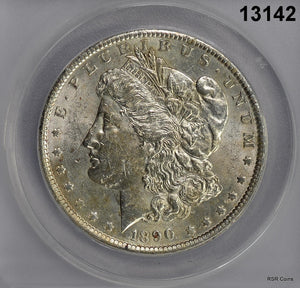 1890 MORGAN SILVER DOLLAR ANACS CERTIFIED MS60 DAMAGED #13142