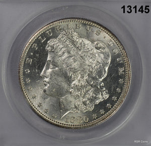 1880/79S MORGAN SILVER DOLLAR VAM8 MEDIUM S TOP 100 ANACS CERTIFIED MS62 #13145