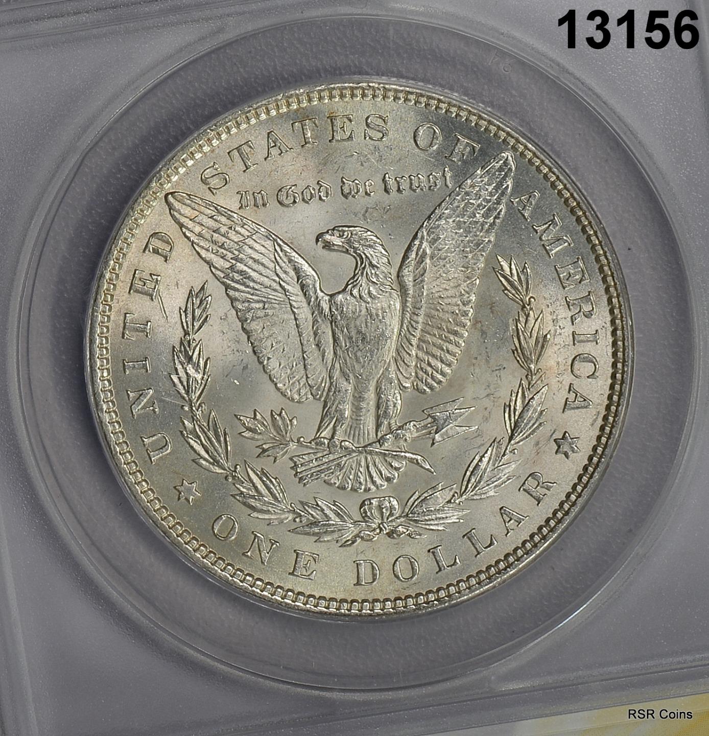 1896 MORGAN SILVER DOLLAR ANACS CERTIFIED MS62 WHITE! #13156