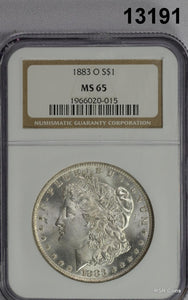 1883 O MORGAN SILVER DOLLAR NGC CERTIFIED MS65 FLASHY FULL STRIKE WHITE!! #13191