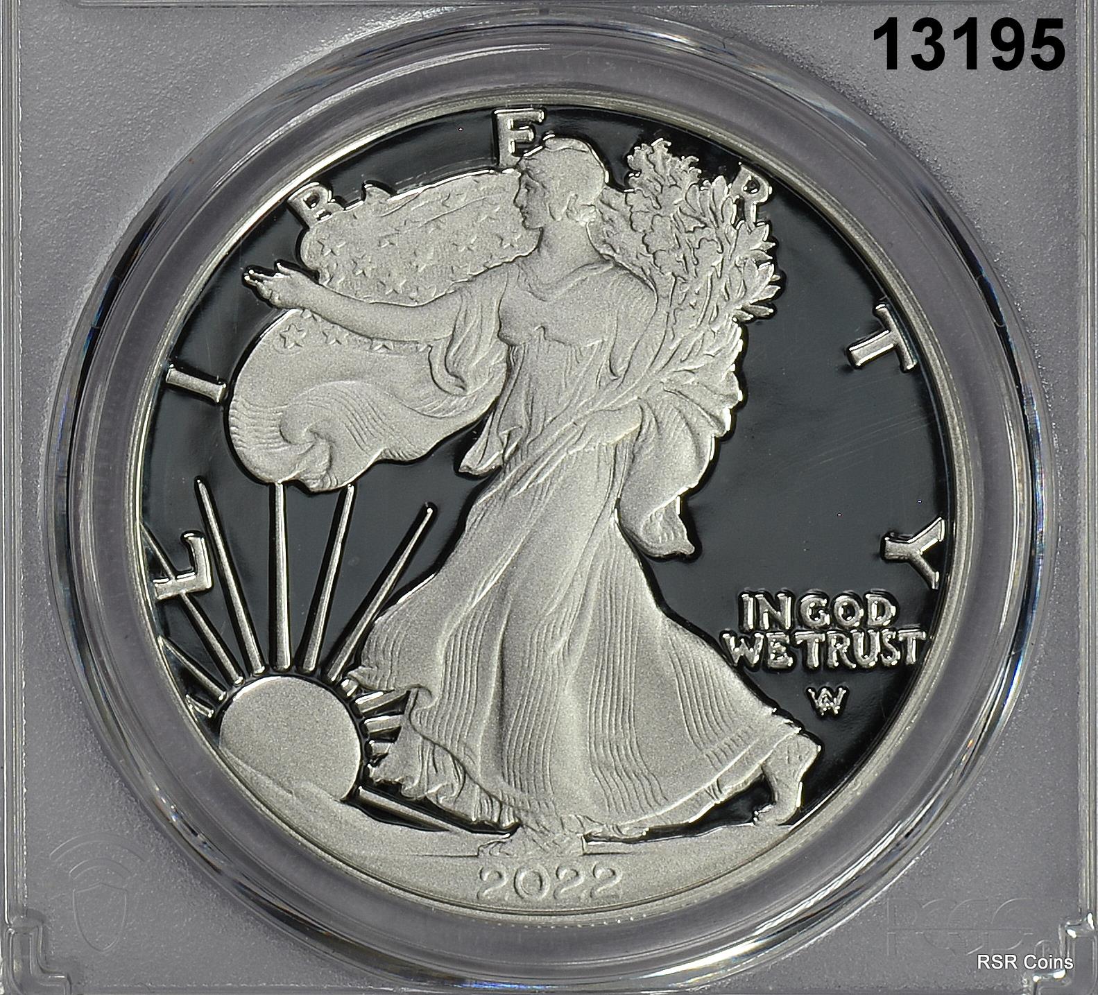 2022 W PROOF SILVER EAGLE PCGS CERTIFIED PR70 DCAM FIRST STRIKE FLAG! #13195