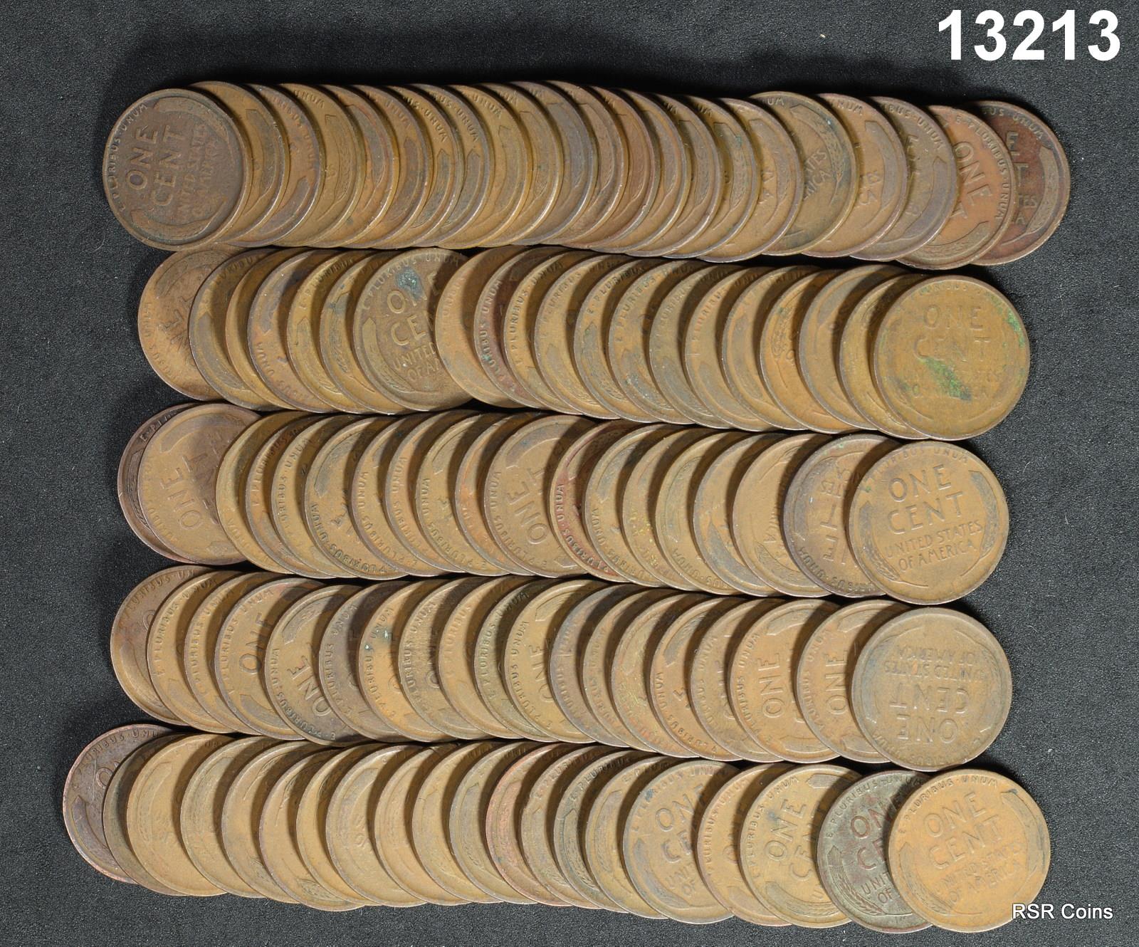 BAG LOT OF 1921 LINCOLN CENT G-AU MANY VF-AU! #13213