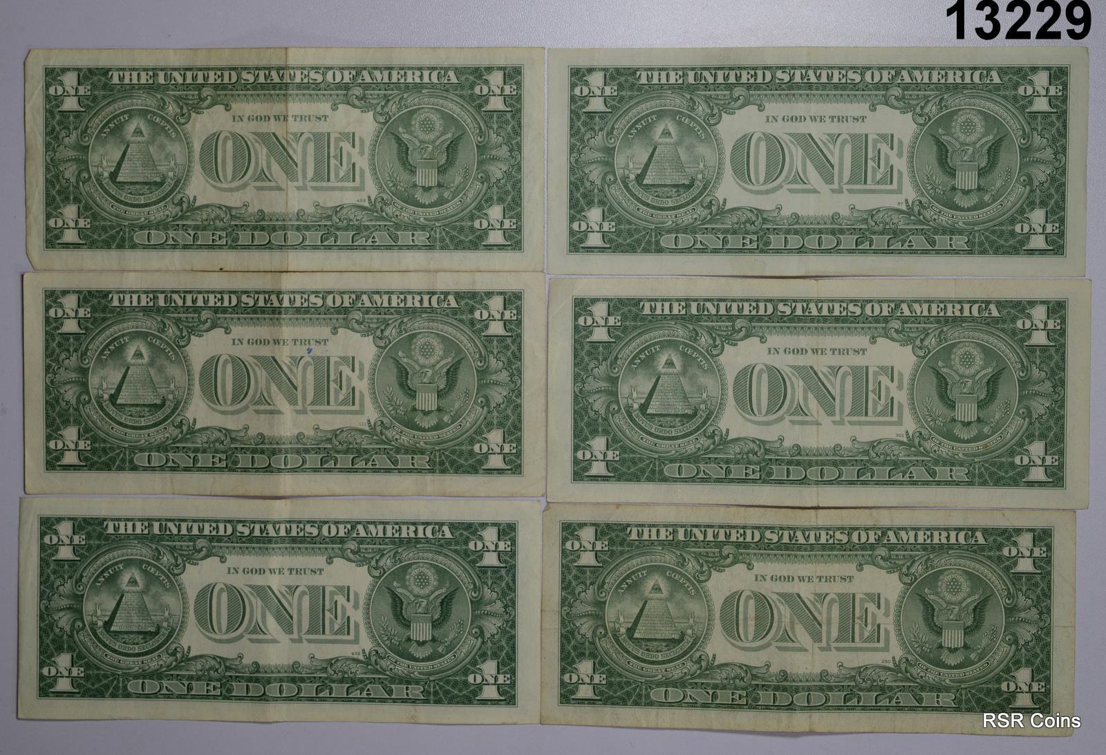 45 SILVER CERTIFICATES $1 NOTES BLUE SEAL CIRC. 17 1935 1 STAR, 28 1957! #13229