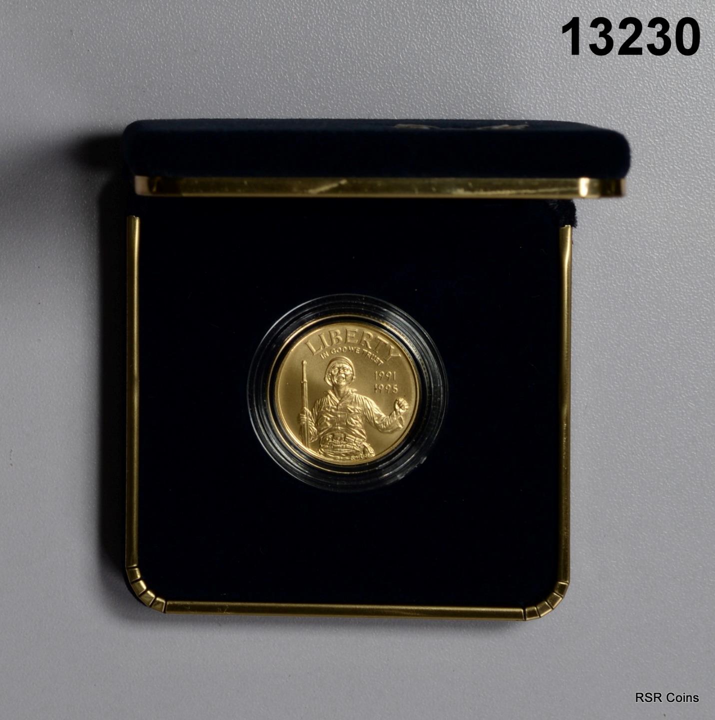 1995 W WORLD WAR II $5 GOLD COIN IN MINT BOX & CAPSULE #13230