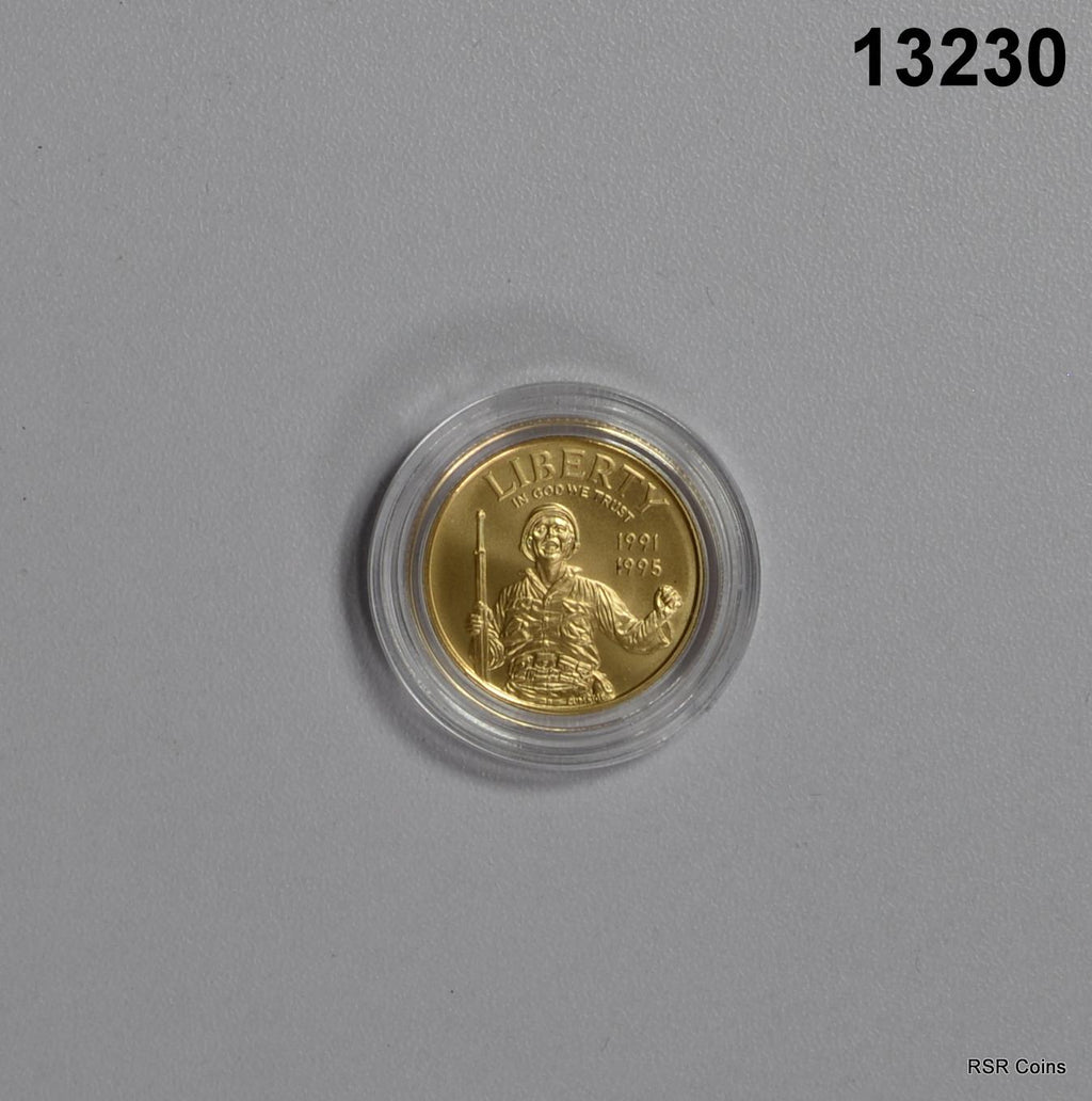 1995 W WORLD WAR II $5 GOLD COIN IN MINT BOX & CAPSULE #13230