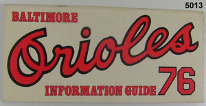 BALTIMORE ORIOLES 1976 PRESS RADIO TV MEDIA GUIDE GEM NEAR MINT CONDITION #5013