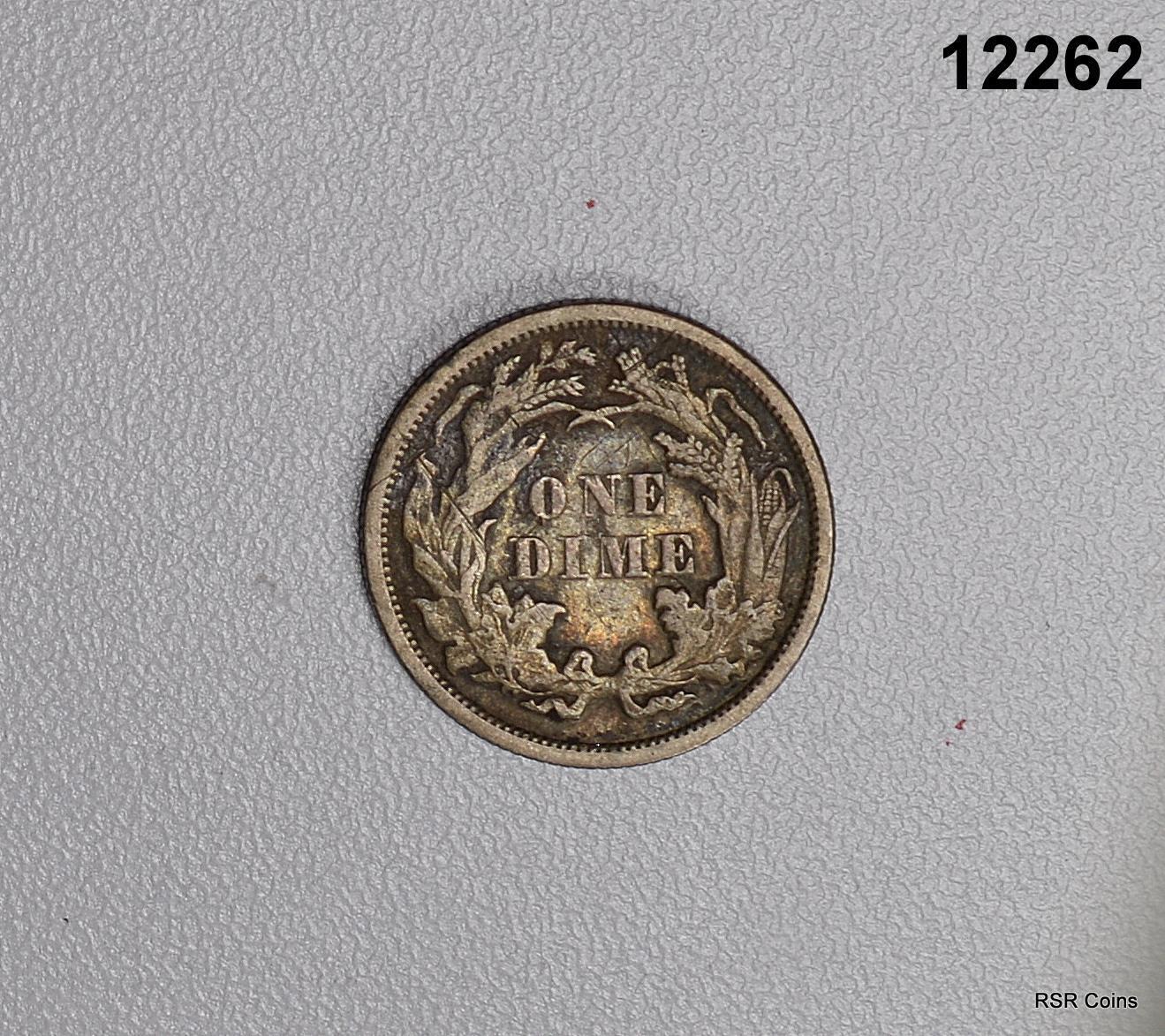 1872 SEATED DIME FINE SLIGHT DAMAGE #12262