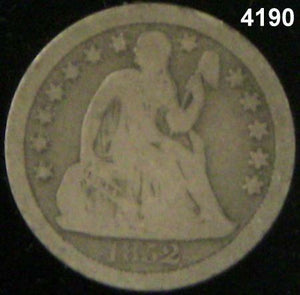 1852 10 CENT SEATED LIBERTY DIME VG #4190