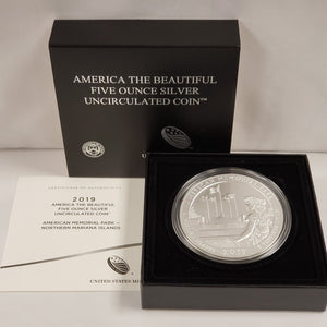 2019-P 5 oz Silver ATB America Beautiful - American Memorial Park - OGP GEM B.U.