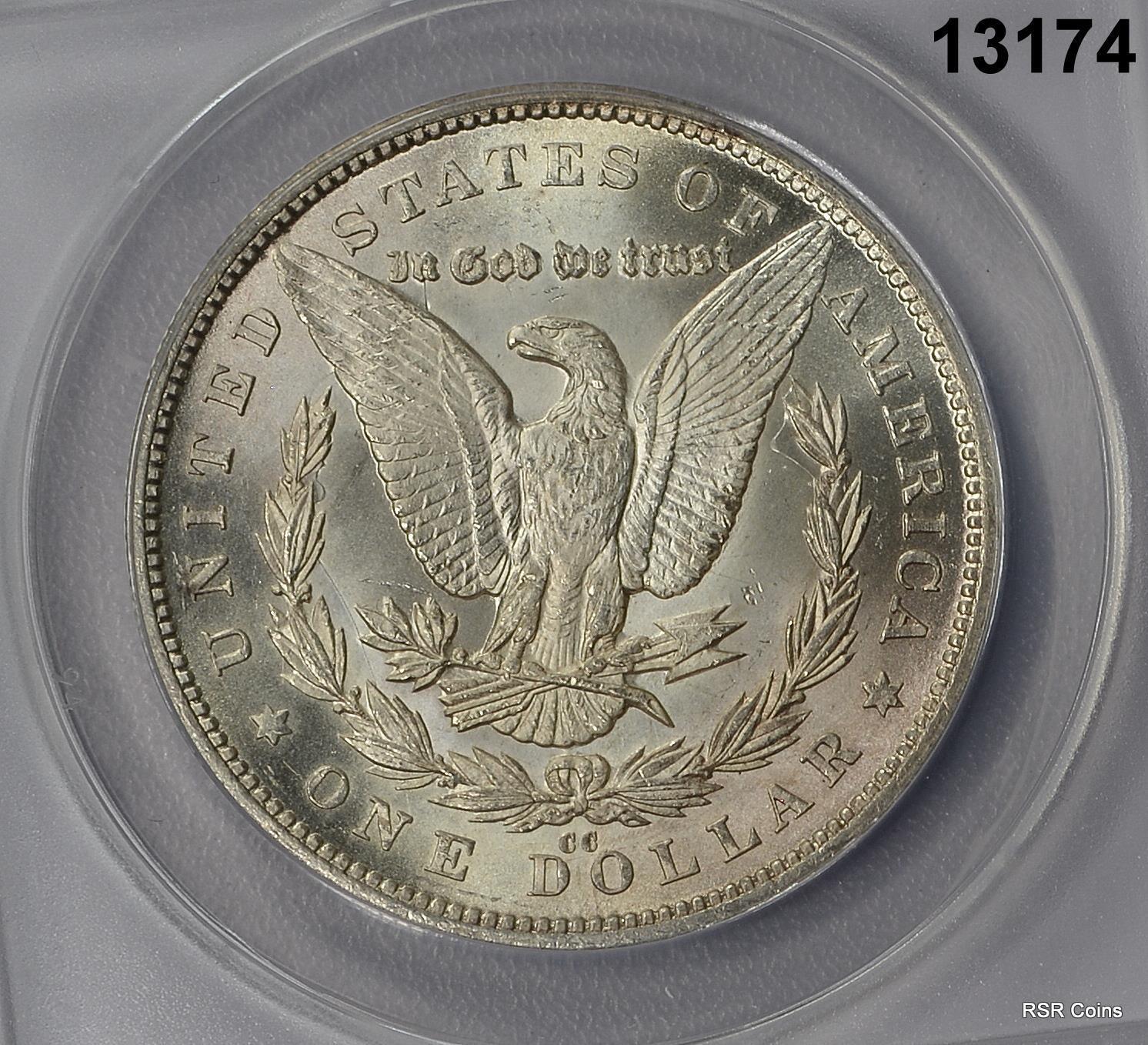 1880 CC MORGAN SILVER DOLLAR ANACS CERTIFIED MS63 ORIGINAL COIN! #13174