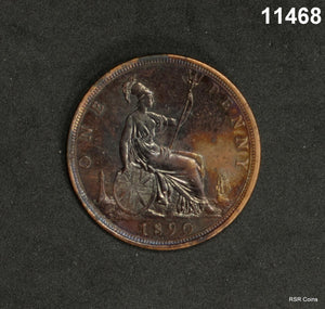 GREAT BRITAIN 1890 PENNY XF+! #11468