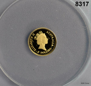 1989 P GOLD AUSTRALIA NUGGET $5 1/20TH OZ ANACS CERTIFIED PF69 DCAM #8317