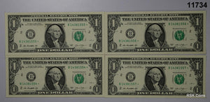 2003 (4) FOUR FEDERAL RESERVE NOTE SEQUENTIAL SERIAL NUMBERS CU! #11734