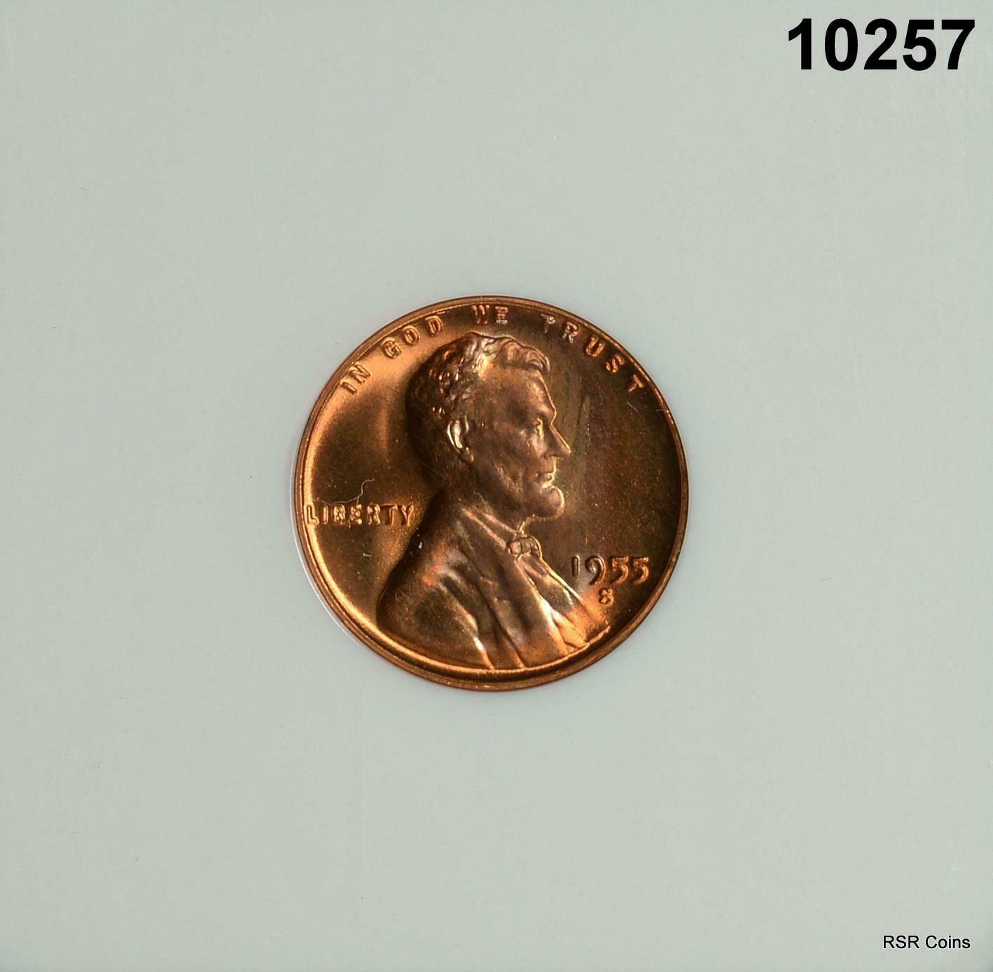 1955 S LINCOLN CENT NGC CERTIFIED MS66 RD SUNSET RED! #10257