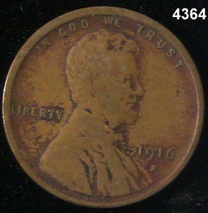 1916 S LINCOLN WHEAT PENNY XF #4364