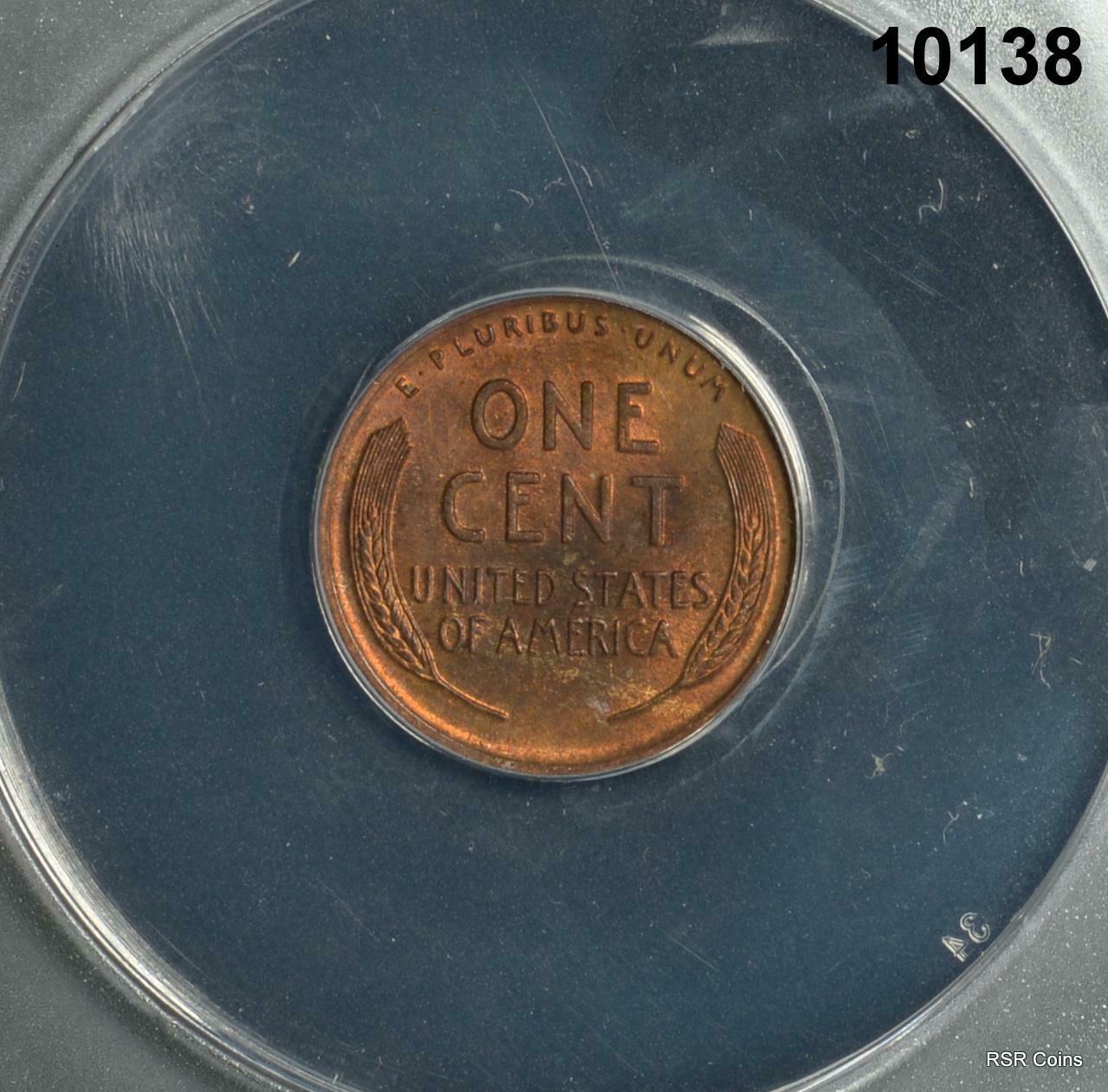 1916 LINCOLN CENT ANACS CERTIFIED MS63 RB- LOOKS BETTER! #10138