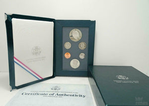 1990 US MINT PRESTIGE SILVER PROOF SET WITH BOX & COA