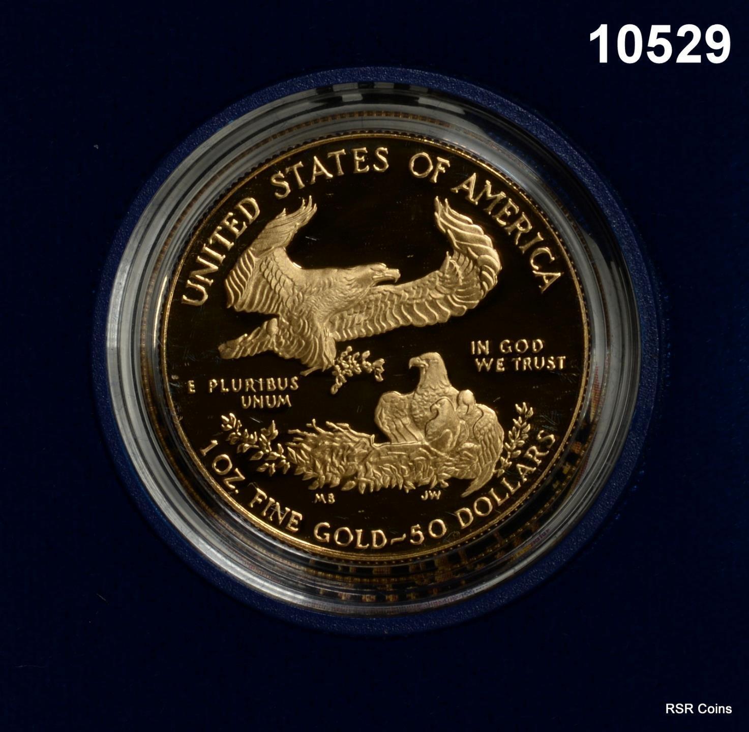 1987 W 1OZ GOLD AMERICAN PROOF EAGLE IN MINT BOX WITH COA #10529