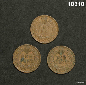 1901-05-07 3 COIN INDIAN CENT SET XF-AU+ SLIGHT CORRODED #10310