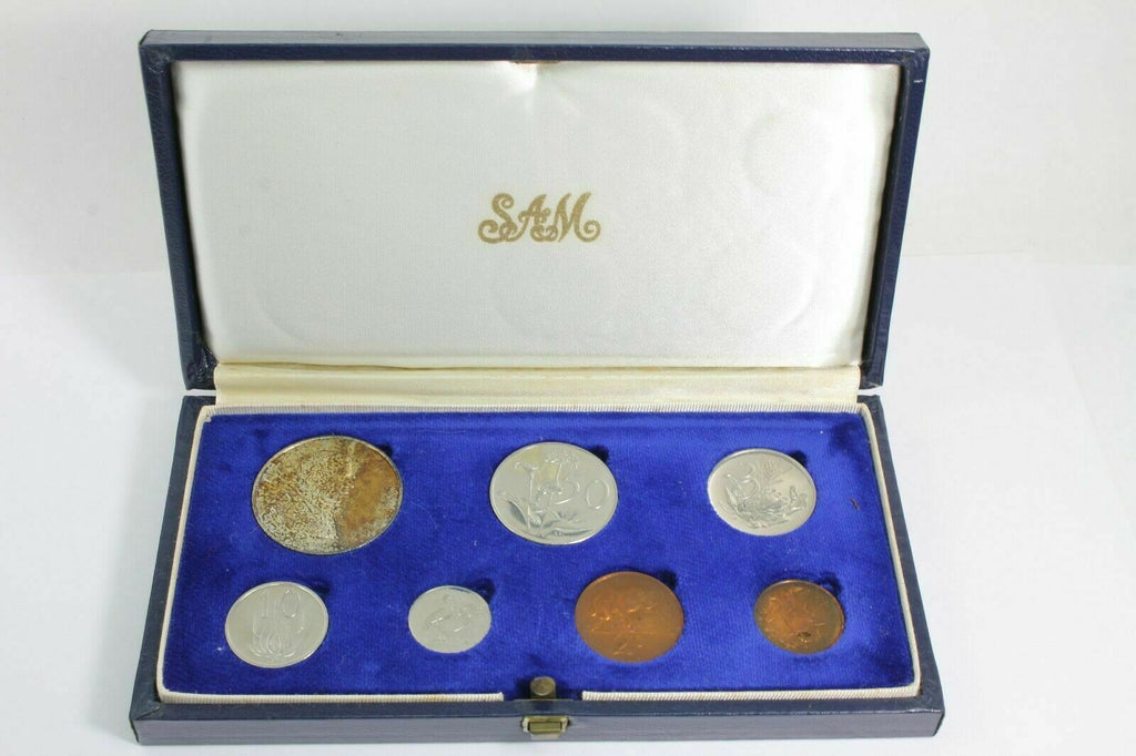 1967 SILVER SOUTH AFRICA PROOF 7 COIN SET 1 RAND SOME TONING OBV. #9135