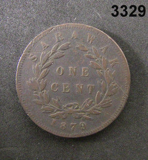 1879 SARAWAK ONE CENT #3329