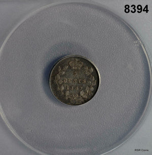 1889 CANADA SILVER 5 CENTS ANACS CERTIFIED AU50 SCRATCHED SCARCE DATE!  #8394