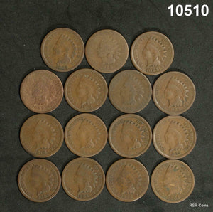 LOT OF 15 1864 INDIAN CENTS AG-VG+ #10510