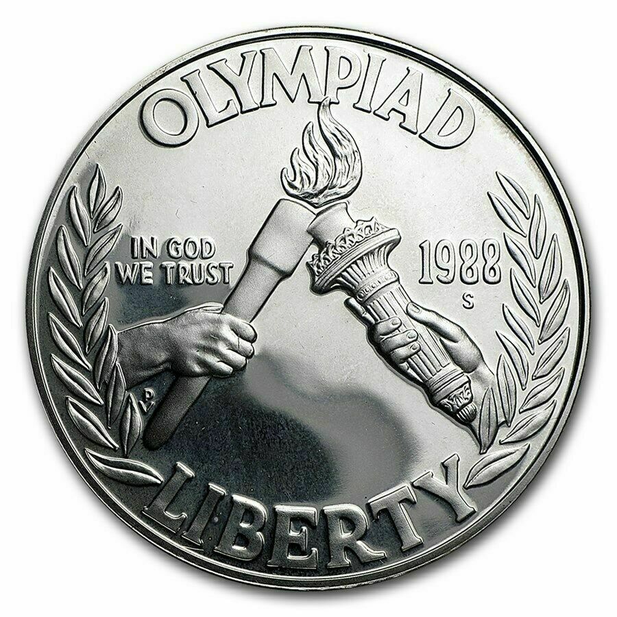 1988-S $1 Olympics XXIV Seoul Silver Dollar TEAM USA CHOICE PROOFCAPSULE! #7827