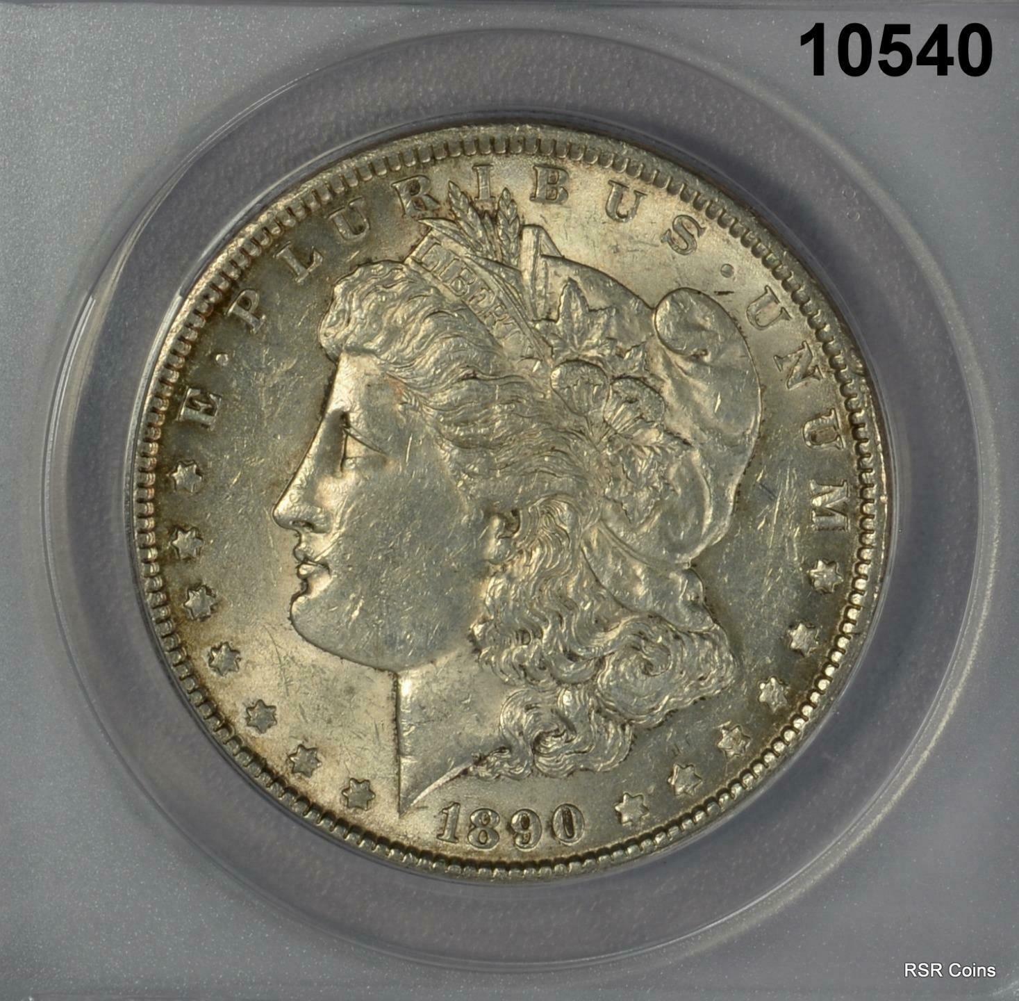 1890 MORGAN SILVER DOLLAR ANACS CERTIFIED AU58 CLEANED #10540